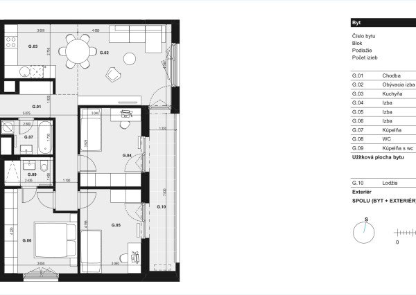 4 izbový byt v BORY Na Hrádzi, šarmantný, vzdušný, pivnica a garážové státie